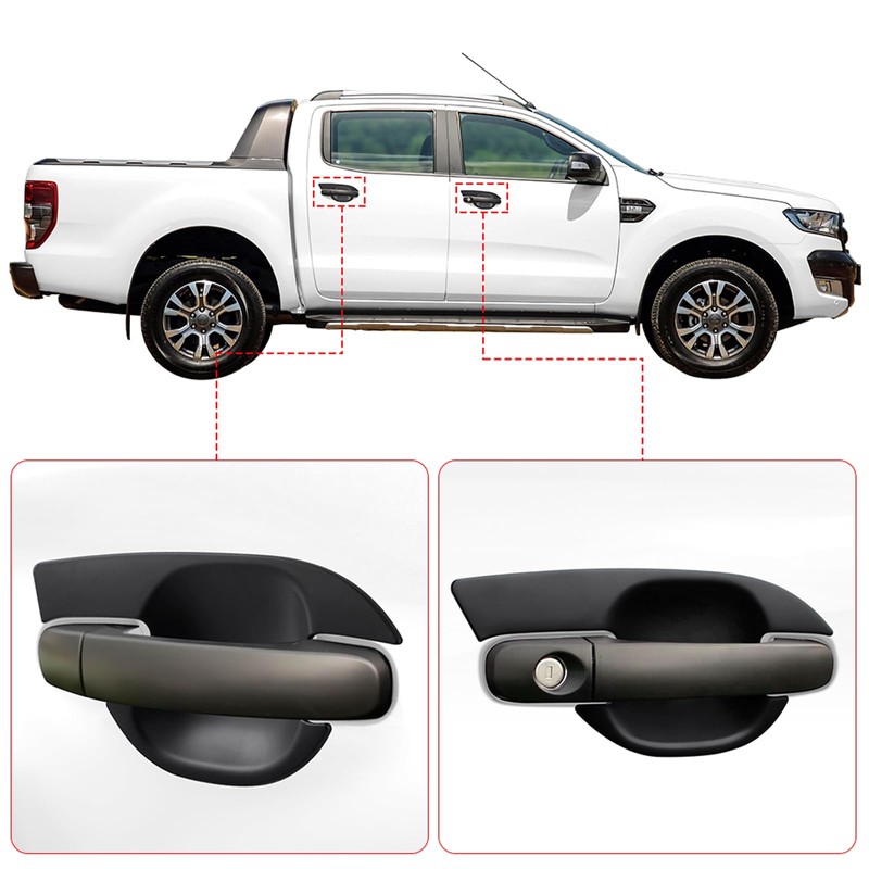SUERAUTO4X4 Door Handle Bowl Insert Cover for Ford Ranger PX1