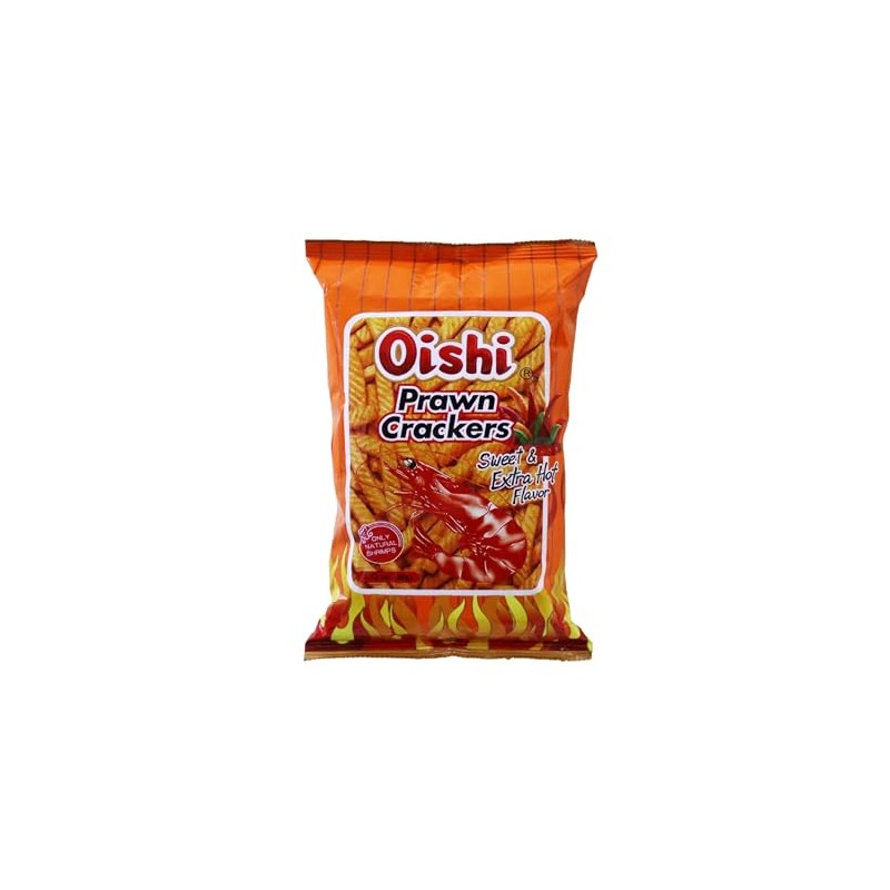 Oishi Prawn Crackers Sweet and Extra Hot Flavor 60g (Pack
