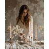 Ivory Taper Candle 10 Inch Candlesticks Unscented Dripless Yellow Lemon