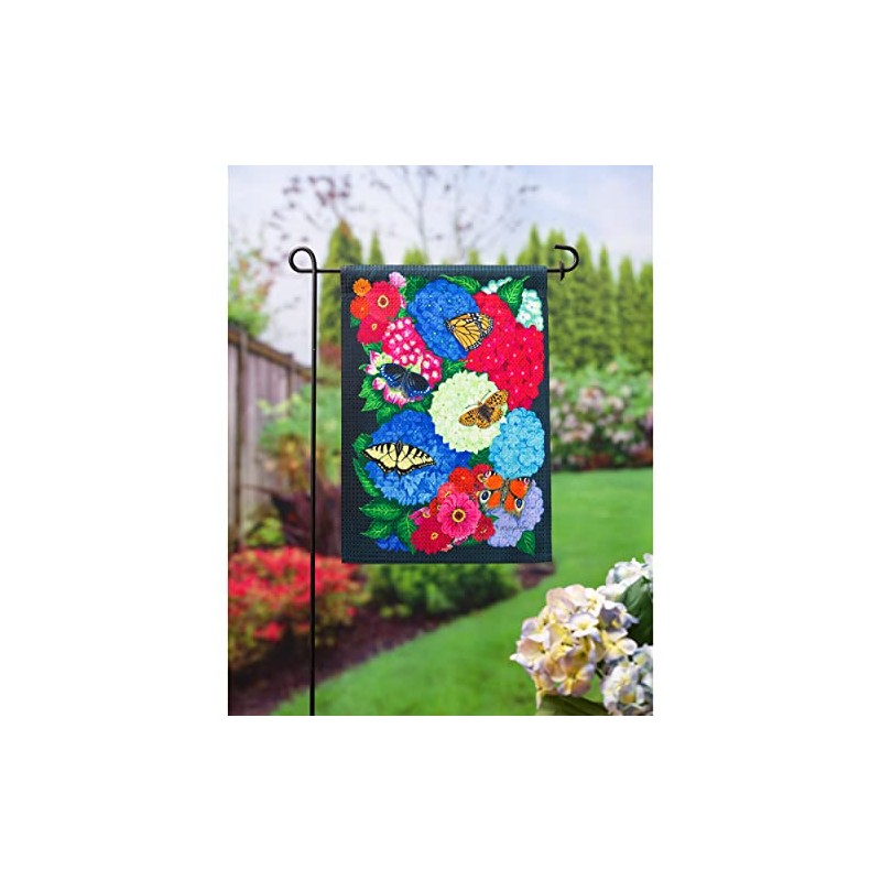 Evergreen Hydrangea Happiness Garden Waffle Flag