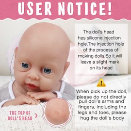 Vollence 17 inch Full Silicone Baby Doll,Not Vinyl Material Dolls,Eyes Open Realistic Reborn Baby Doll,Real Baby Doll,Lifelike Baby Dolls - Girl