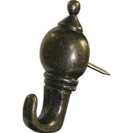 Hillman Decorative Push Pin Picture Hanger, Antique Brass, 10 Pounds Max Weight, Drywall & Plaster Surface
