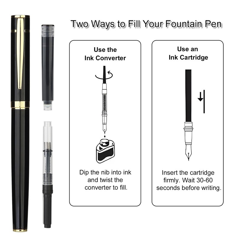 GC QUILL Fountain Pen Set, Elegant Executive Fine Nib Pen