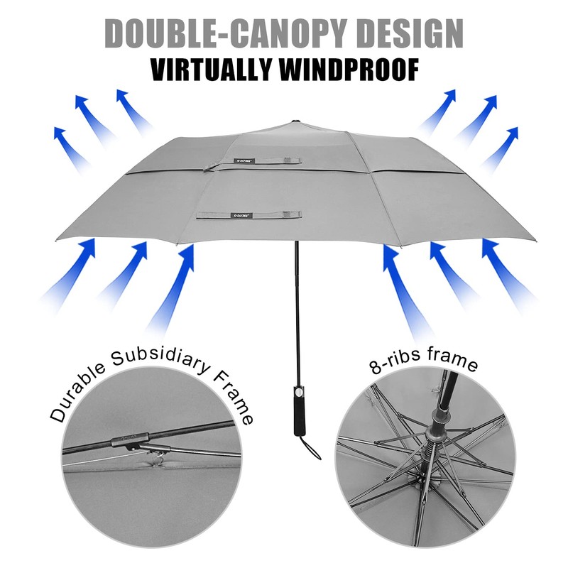 G4Free 62 Inch Portable Golf Umbrella Large Oversize Double Canopy
