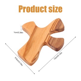 Wooden Holding Cross, 13 cm, Natural Olive Wood Hand Cross, Portable Hand-Held Pendant Cross, Prayer Cross for Hand, Olive Wood, Timeless Keepsake, Perfect Prayer Gift
