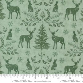 Moda Woodland Winter by Deb Strain 56092 16 Eucalyptus Animal Damask  COTTON