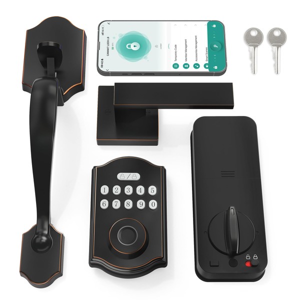 POWIFY Fingerprint Smart Front Door Lock Set, APP Control Keyless