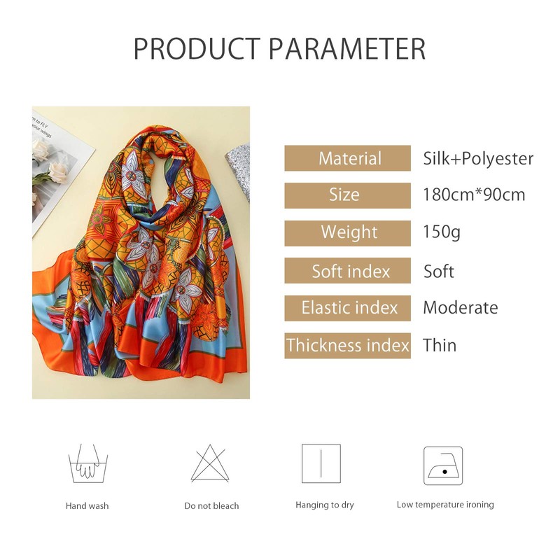 LumiSyne Silk Scarf Women's Warm Soft Silk Scarf Autumn Winter