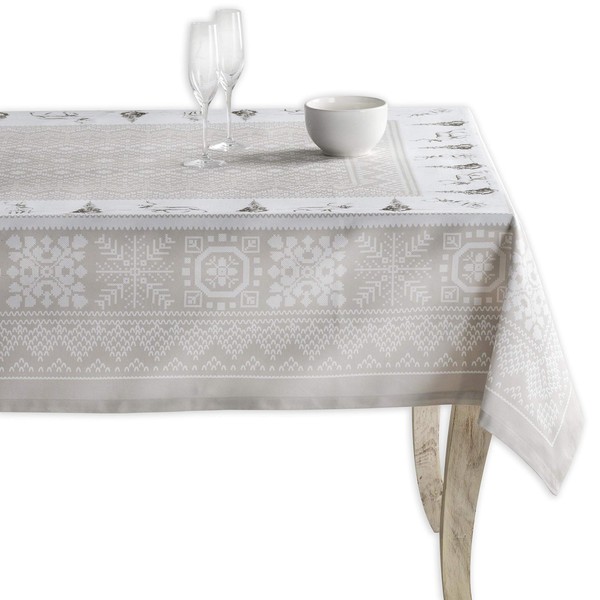 Maison d' Hermine Cozy Christmas 100% Cotton Tablecloth for Kitchen Dining | Tabletop | Decoration | Parties | Weddings | Thanksgiving/Christmas (Rectangle, 54 Inch by 72 Inch)