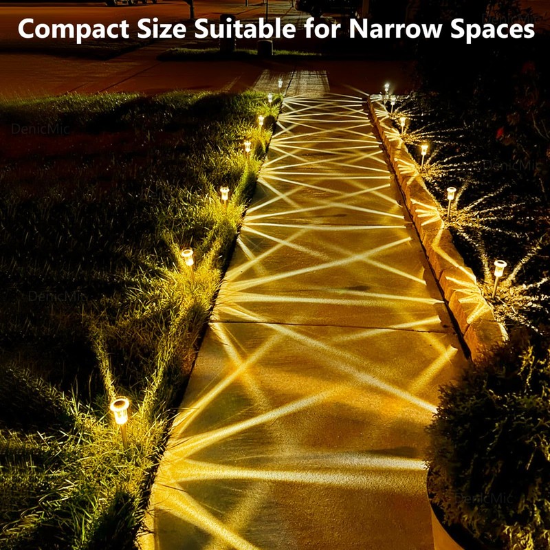 DenicMic Solar Lights Outdoor 10 Pack Waterproof Christmas Lights Outdoor