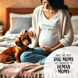 New Mom Gifts for Pregnant Women, Funny Dog Mom Pregnancy Ceramic Ornament Gift for Expecting Mom, Mother to be Gift for First Time Moms, Congrats on Pregnancy Present for Wife Friend Sister