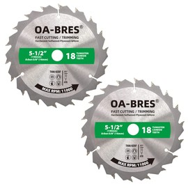 5-1/2 Inch 18 Tooth ATB Fast Cutting and Trimming Saw Blade, Cordless Trim Saw Blade with 5/8-Inch Arbor (1/2-Inch and 10-mm Reducer Bushings Include) - 2 Pack