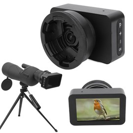 Electronic Eyepiece, Full Colour 4K Telescope Eyepiece Camera, 3 Inch Screen, Low Light Night Vision, Telescopic Camera for Monocular Binoculars, Microscopes, for Bird Watching (Without