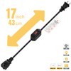 Double Break On Off Switch Extension Cord, 2-Prong/2 Outlet Polarized