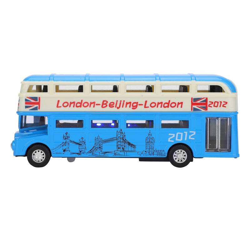 1:90 Children Double Layer Bus Toy Simulation Alloy Pull Back