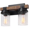 2-Light Farmhouse Vanity Lights for Bathroom, Rustic Bathroom Light Fixtures