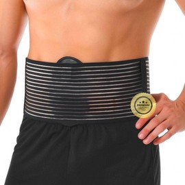 OrtoPrime Umbilical Hernia Bandage Men & Women - Abdominal Band for Umbilical Hernia - Adjustable Hernia Belt for Men - Post-Operative Abdominal Bandage (Size S/M 70-90 cm)