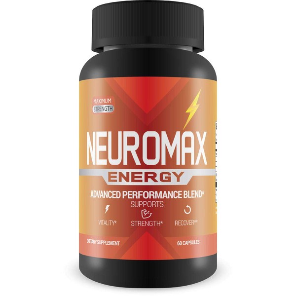 Neuromax Energy - Increase Vitality, Strength, and Recovery Time - L-Arginine Formula for Extra Pump - 60 Capsules