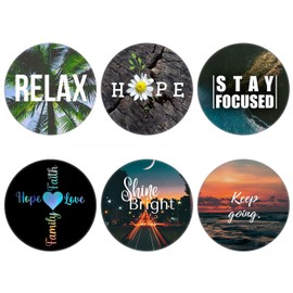 MCRUIS 6 Pack Cellphone Phone Grip and Smartphones Stand, Collapsible Cell Phone Expanding Holder for Phone - Hope Ralax Quote