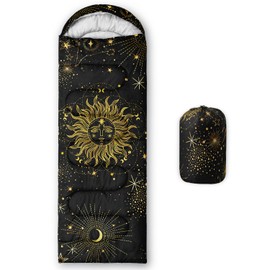 CVHOUSE Sun and Moon Camping Sleeping Bags,3 Season Warm & Cool Weather,Lightweight,Waterproof Sleeping Bags for Adults & Kids,Traveling,and Outdoors,Camping Gear Equipment,31x90inch