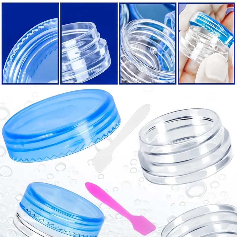 MotBach 100 Pcs 3g Empty Plastic Containers with Lids,Tiny Makeup