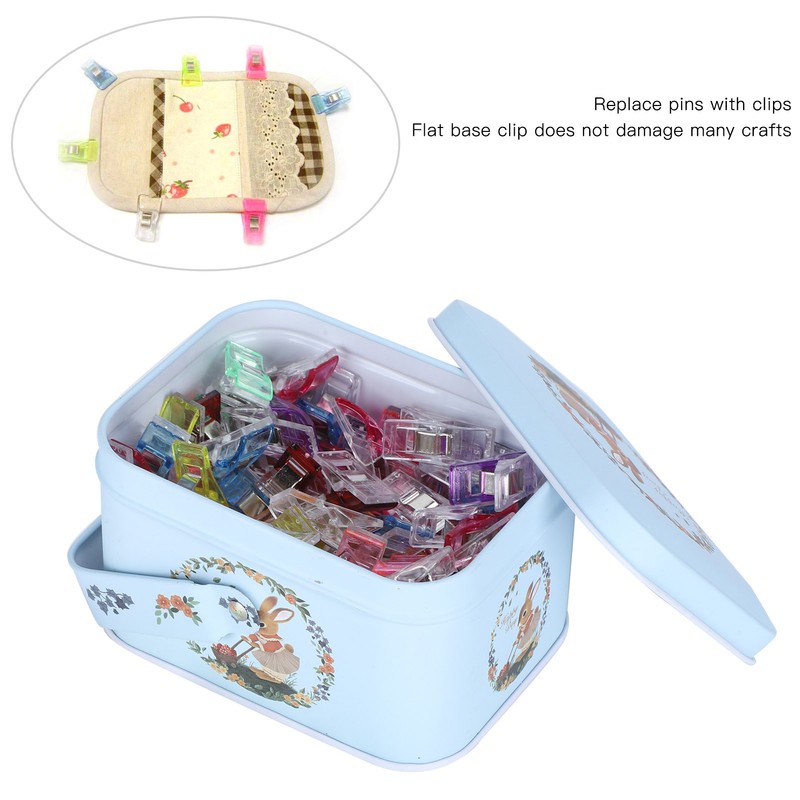 100Pcs Hemming Clips DIY Colorful Plastic Fabric Cloth Craft Clip