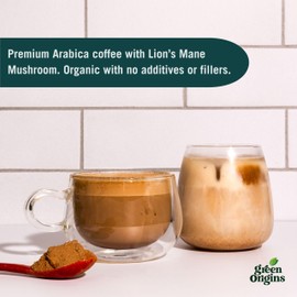 Organic Mushroom Coffee from Green Origins | 100g- 10 Servings | Luxury Aroma & Enhanced Taste| Functional Mushroom Superfood | Vegan, Kosher & Gluten-Free