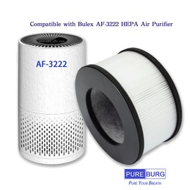PUREBURG Replacement Filter Compatible with Bulex AF-3222 Air Purifier, 2-Pack H13 HEPA Activated Carbon 2-in-1 4-Stage Filtration Air Clean Dust VOCs