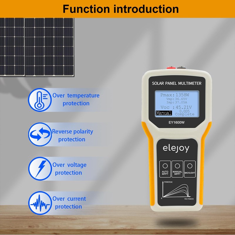 iSunergy Upgrade 1600W Solar Panel Portatil Smart Tester Auto/Manual MPPT