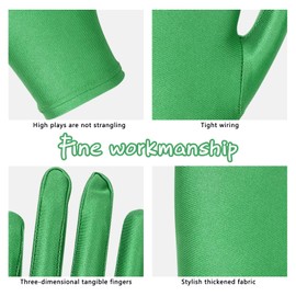 LIANGYUNZE Men's and Women's Wrist Length Spandex Gloves Wedding Party Christmas Costume Party Dance Gloves(Green)