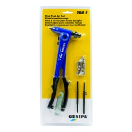 GESIPA Rivet Nut Pliers GBM 5 Including M5 Aluminium Rivet Nuts Professional Rivet Pliers for Blind Rivet Nuts from M4 to M6 for Aluminium, Steel and Stainless Steel Threaded Rivets Buy from the