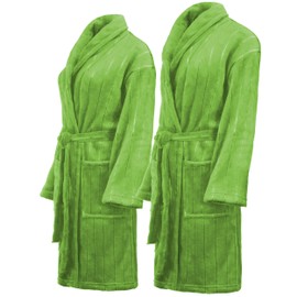 Brandsseller Bathrobe Dressing Gown Sauna Robe for Men and Women in 5 Sizes and Colours - Green, size: s