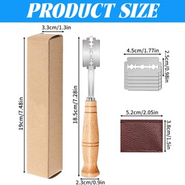 ChenYuehao One Piece Wooden Handle Scoring Sourdough Bread Stainless Steel Bread Scoring Blade Durable Practical Lame Premium Bread Cutter for Cut Sourdough Bread