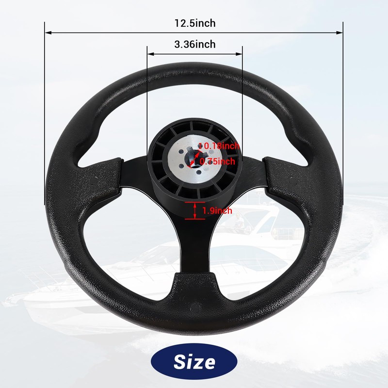 LOSCHEN Boat Steering Wheel Polyurethane Leather with 3/4" Axle Marine