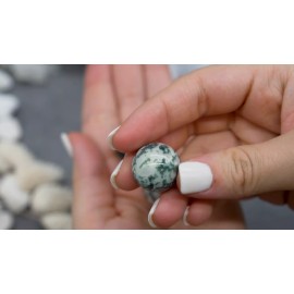 Mini Moss Agate Crystal Sphere Spiritual Healing Meditation Pocket Worry Stone