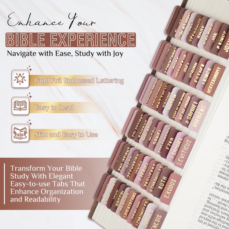 Laminated Bible Tabs, Bible Study Supplies, Large Print Bible Book