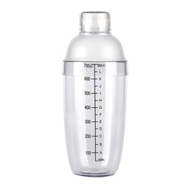 700CC / 680.4 g Cocktail Shaker Transparent Plastic Drink Shaker Bottle with Scale and Strainer Mixer Shaker Cup Bottle for Home Bar Milk Tea Shop Party Coffee Shop Restaurant