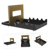 Outanaya Stainless Steel Kitchen Countertop Pot Lid Organizer Rack Spoon