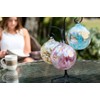 Hanging Glass Friendship Ball 10cm diameter , Pink
