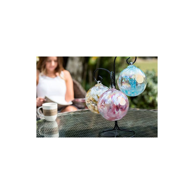 Hanging Glass Friendship Ball 10cm diameter , Pink