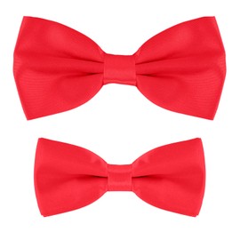 MASADA Father-son bow tie tied and adjustable length in matching colour, red