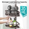 Corner Shower Caddy Tension Pole: Rustproof Stable 4-Tier Bathroom Organizer