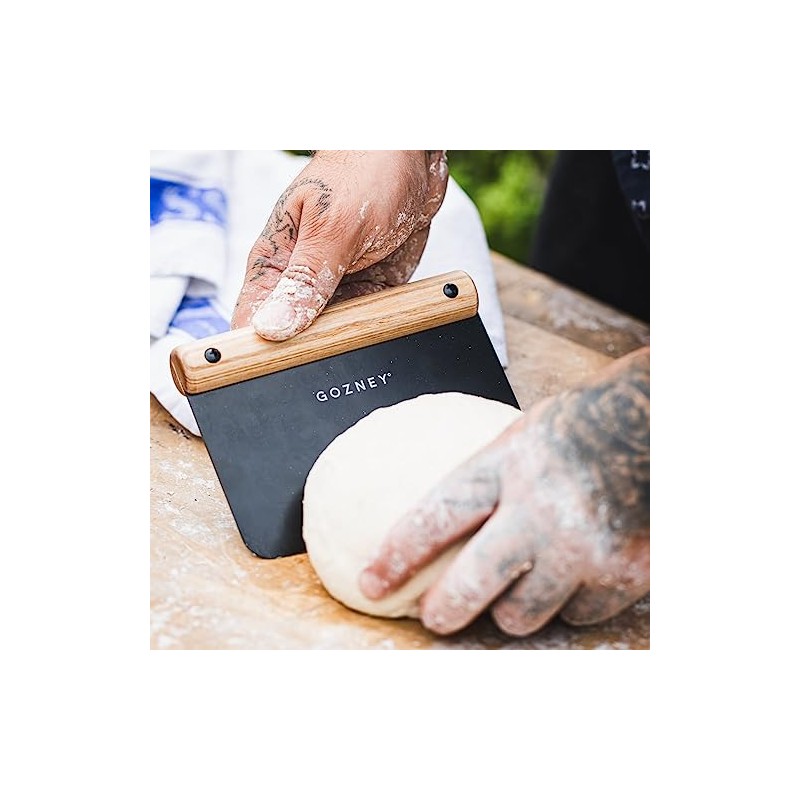 Gozney Dough Cutter - Natural Wood Handle Pizza Dough Cutter,