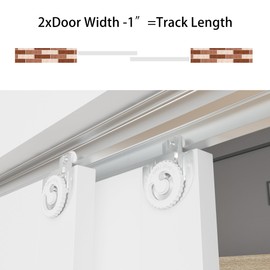 WEWORTH Bypass Sliding Door Track Hardware 48", Wardrobe Closet Door Steel Track Set, Easy to Install,Smoothly and Quietly, for 2 Door System