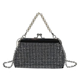 TQUXNGA Crossbody Bag, Purse, Handbag, Purse with Detachable Chain, Pearl Handle, Shoulder Bag, Evening Bag, Paragraph 1
