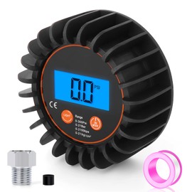 MEANLIN MEASURE 0-300psi Pressure Gauge with 1/8'' NPT Back Connector and Rubber Protector,LED Digital Display,Accuracy 1% .F.S.