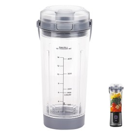 Replacement Blender Cup with Lid for Ninja Blast Portable Blender BC100 & BC151 Series: 18 oz Blender Cup Accessories Part Compatible with Ninja Blast Blender (Grey)