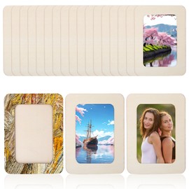 HOFURME 20 Pcs Wooden Picture Frames For Crafts Unfinished Solid DIY Wood Picture Frames For 4 X 6 In Photos Standing Wooden Photo Frames For DIY Crafts Painting Arts Projects