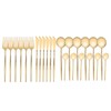 24Pcs Gold Silverware Set Knife Fork Spoon Rustproof Stainless Steel