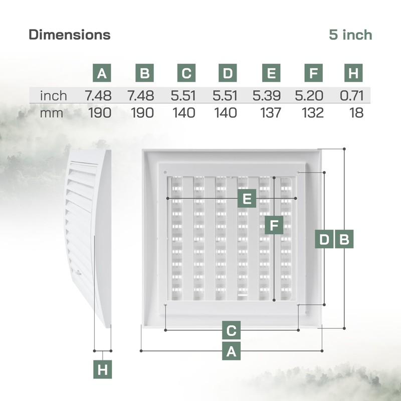 Vent Systems 190 x 190 mm / 7.5 x 7.5